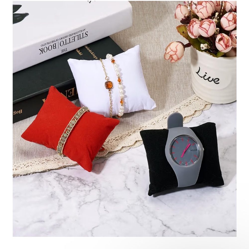 Velvet Display Pillow - Choose White, Red or Black